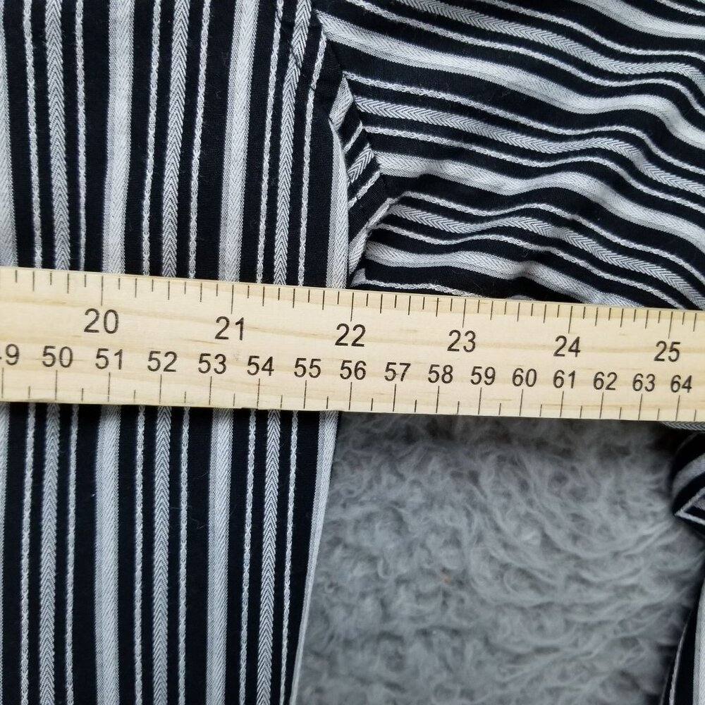 Wrangler Shirt Mens Large Black White Stripe Western Snap Up Long Sleeve - Picture 6 of 9